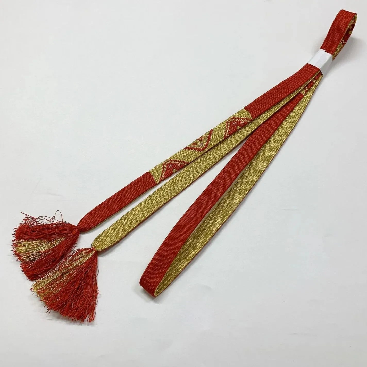 8038# Japanese Kimono Accessory Vintage Obiage and Obijime 2-piece Set Silk