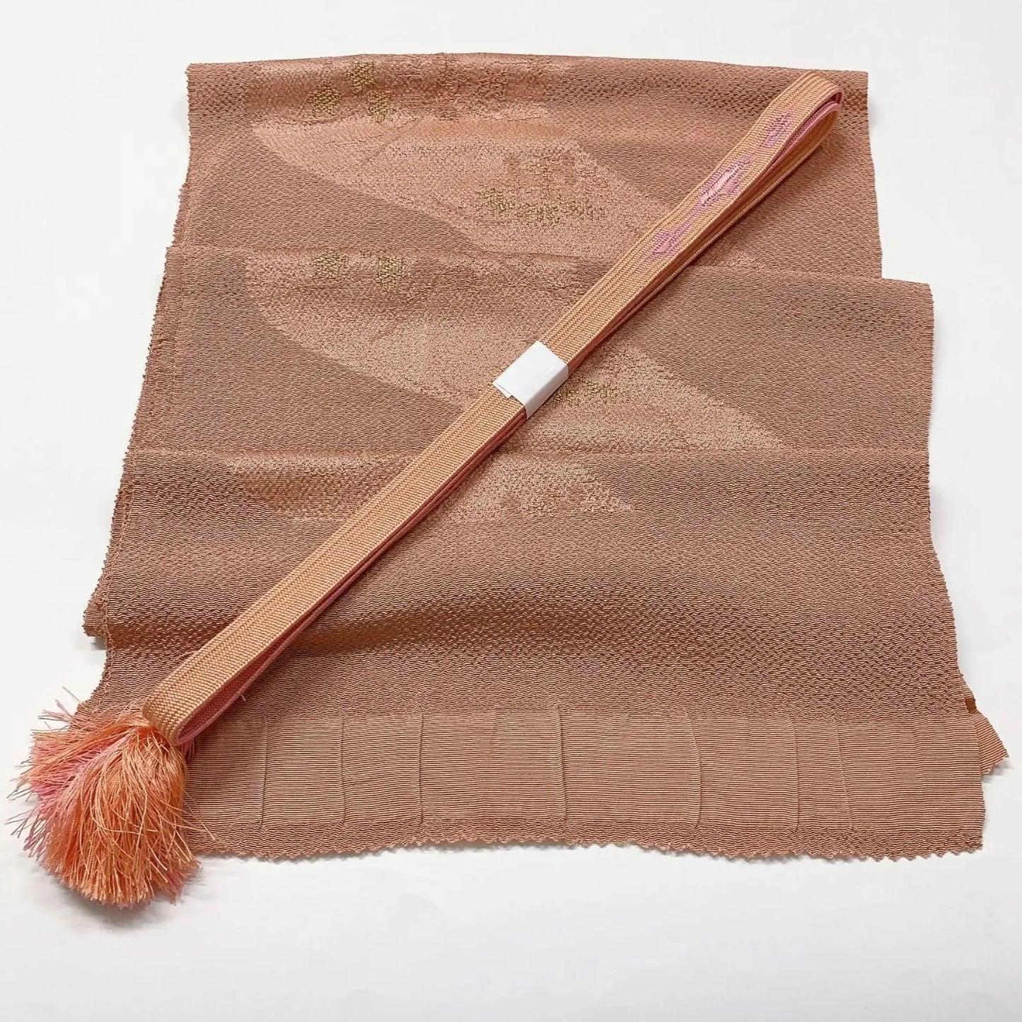 8039# Japanese Kimono Accessory Vintage Obiage and Obijime 2-piece Set Silk