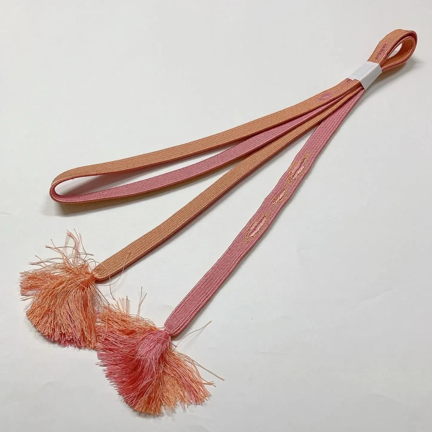 8039# Japanese Kimono Accessory Vintage Obiage and Obijime 2-piece Set Silk