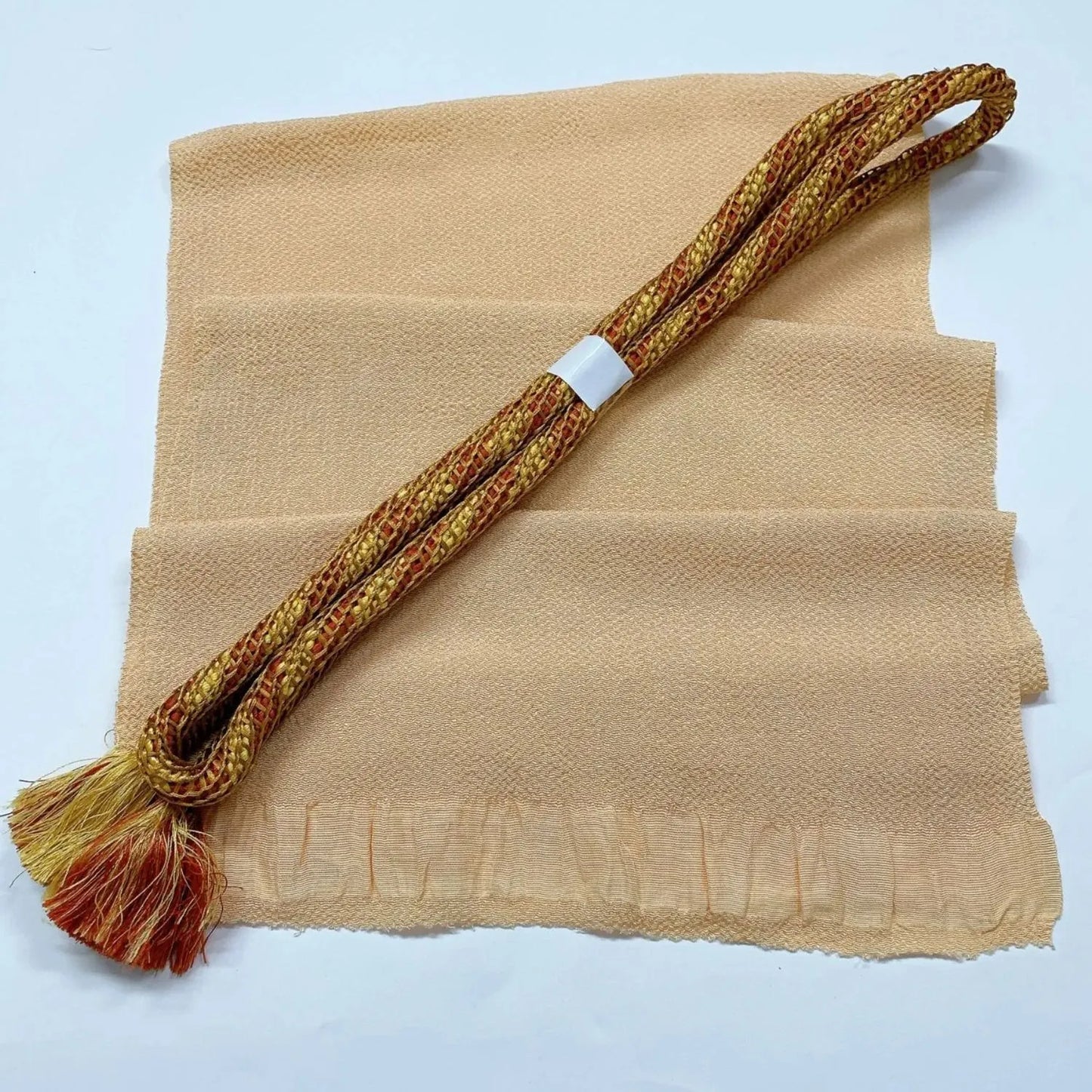 8040# Japanese Kimono Accessory Vintage Obiage and Obijime 2-piece Set Silk