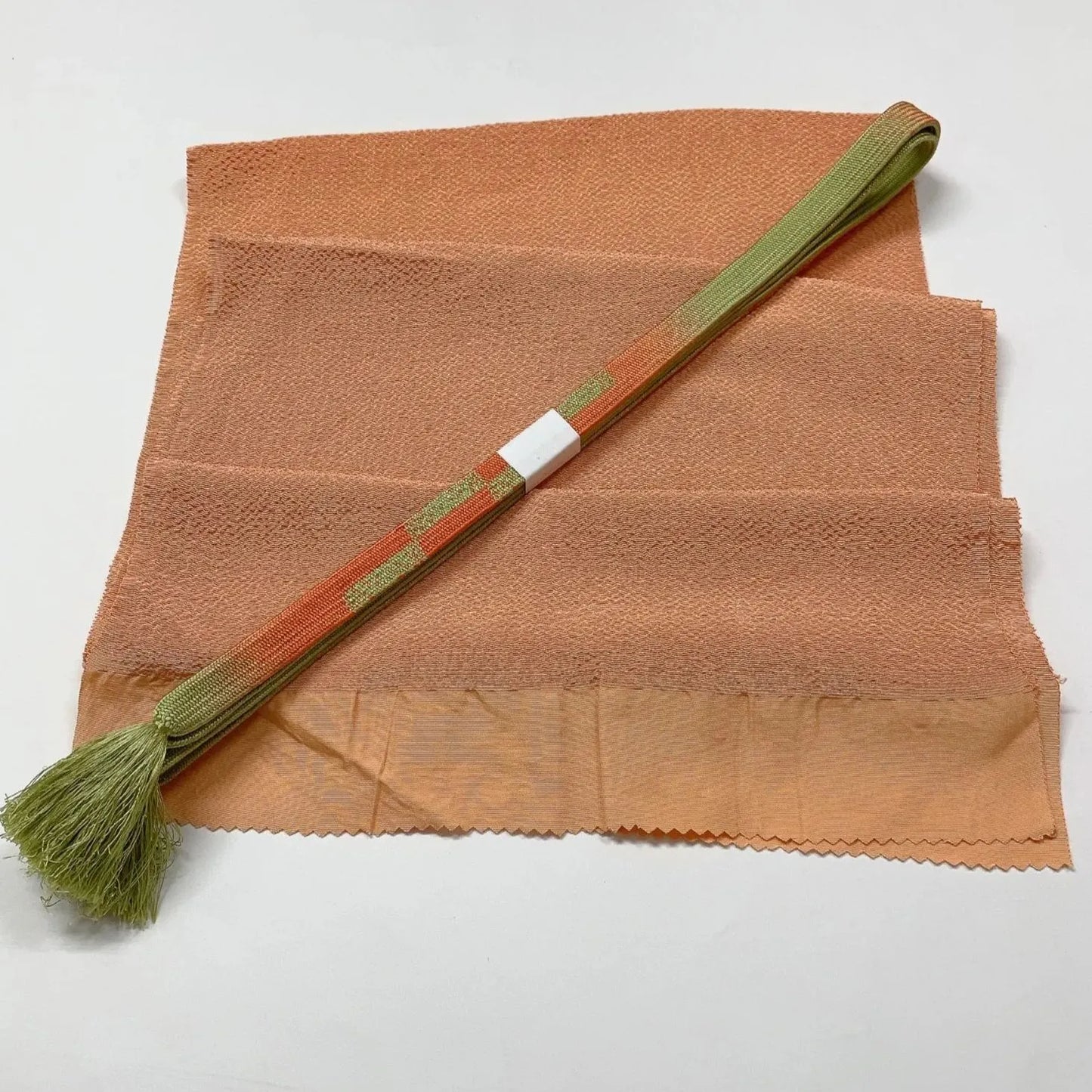 8042# Japanese Kimono Accessory Vintage Obiage and Obijime 2-piece Set Silk
