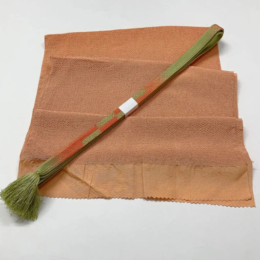 8042# Japanese Kimono Accessory Vintage Obiage and Obijime 2-piece Set Silk