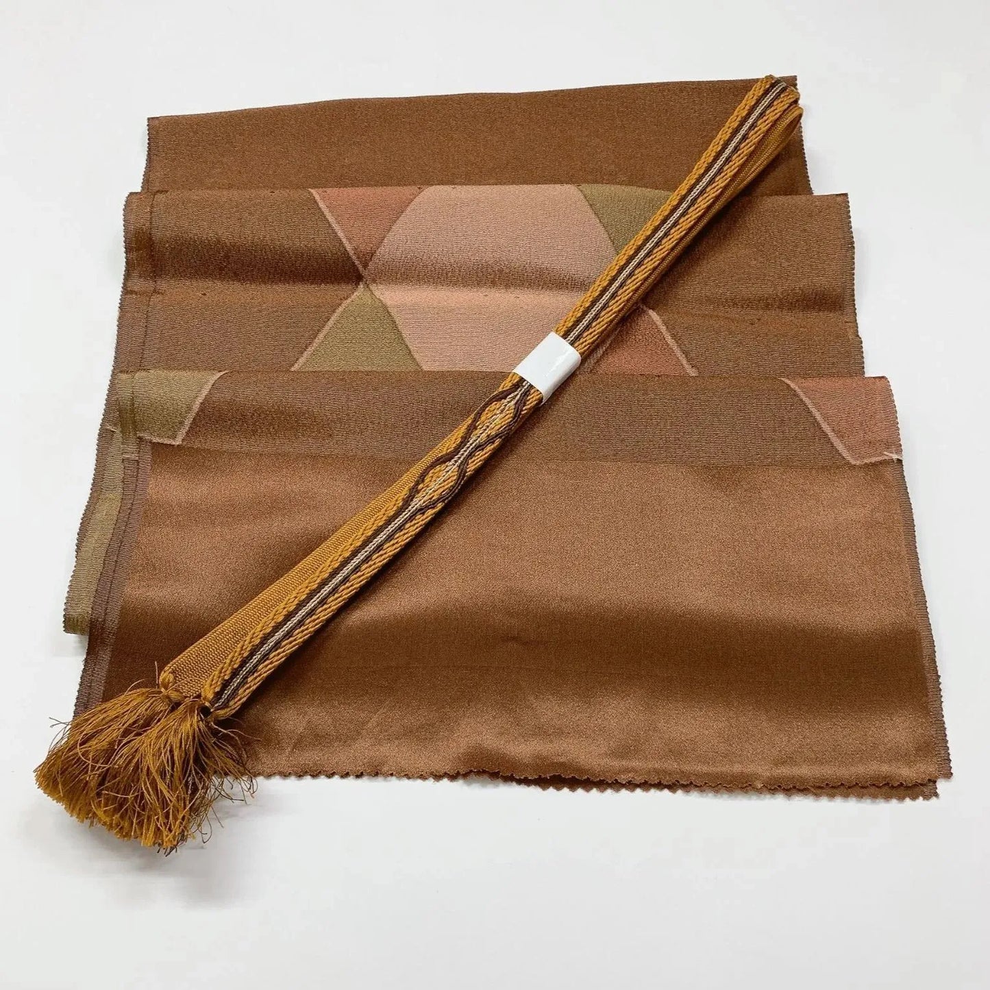8045# Japanese Kimono Accessory Vintage Obiage and Obijime 2-piece Set Silk