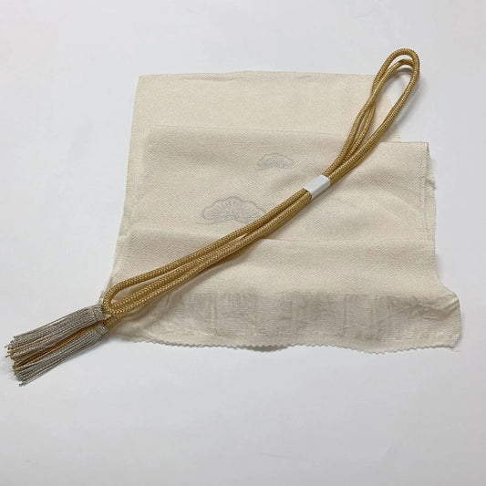 8047# Japanese Kimono Accessory Vintage Obiage and Obijime 2-piece Set Silk