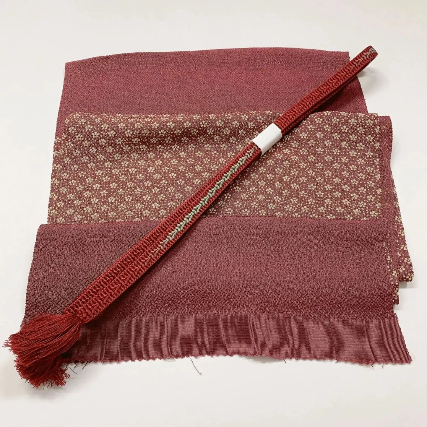 8048# Japanese Kimono Accessory Vintage Obiage and Obijime 2-piece Set Silk