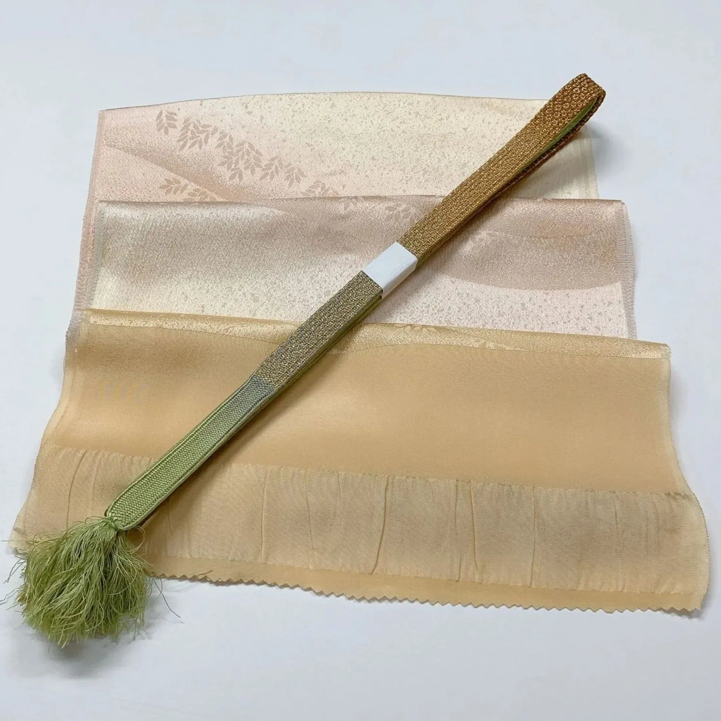 8049# Japanese Kimono Accessory Vintage Obiage and Obijime 2-piece Set Silk