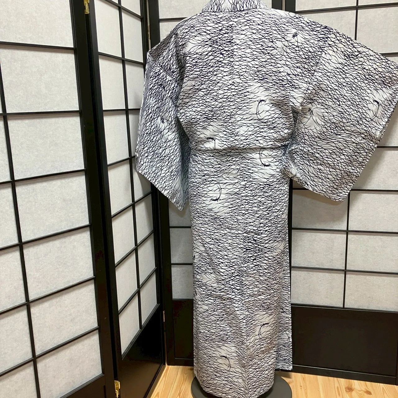 8755# Japanese Yukata Womens Vintage Fabric Cotton Robe Kimono Traditional