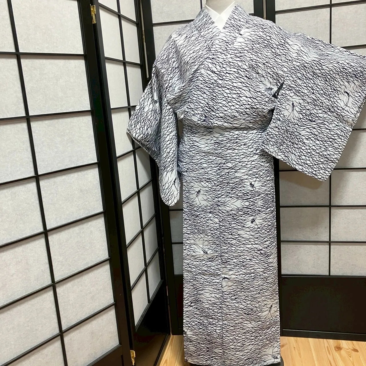 8755# Japanese Yukata Womens Vintage Fabric Cotton Robe Kimono Traditional