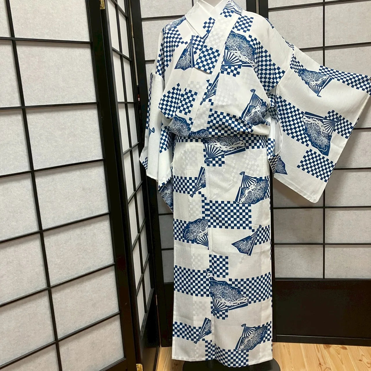 8783# Japanese Yukata Womens Vintage Fabric Robe Kimono Traditional