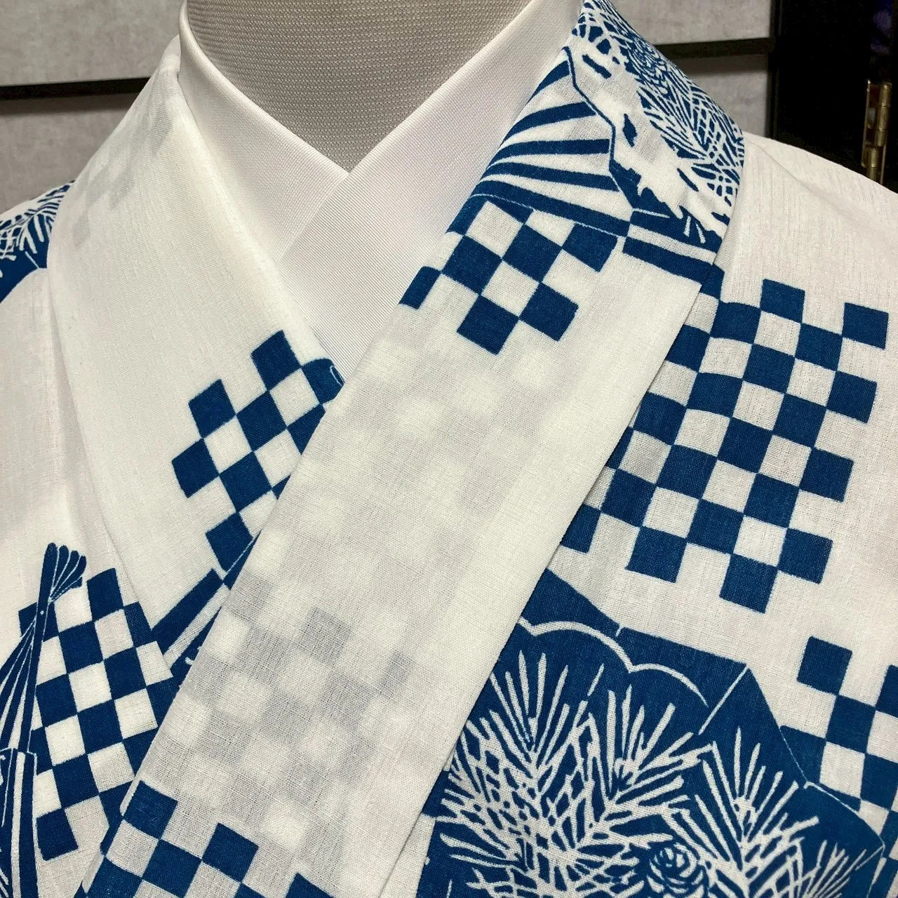 8783# Japanese Yukata Womens Vintage Fabric Robe Kimono Traditional