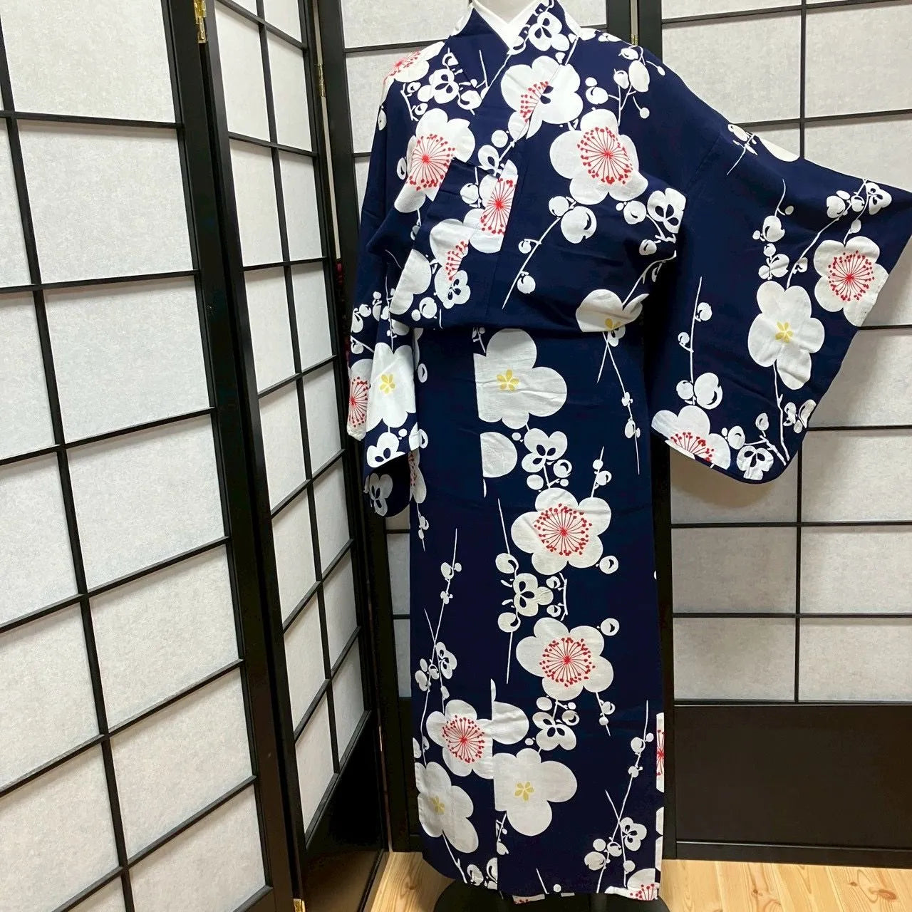 9466# Japanese Yukata Womens Vintage Fabric Cotton Robe Kimono Traditional