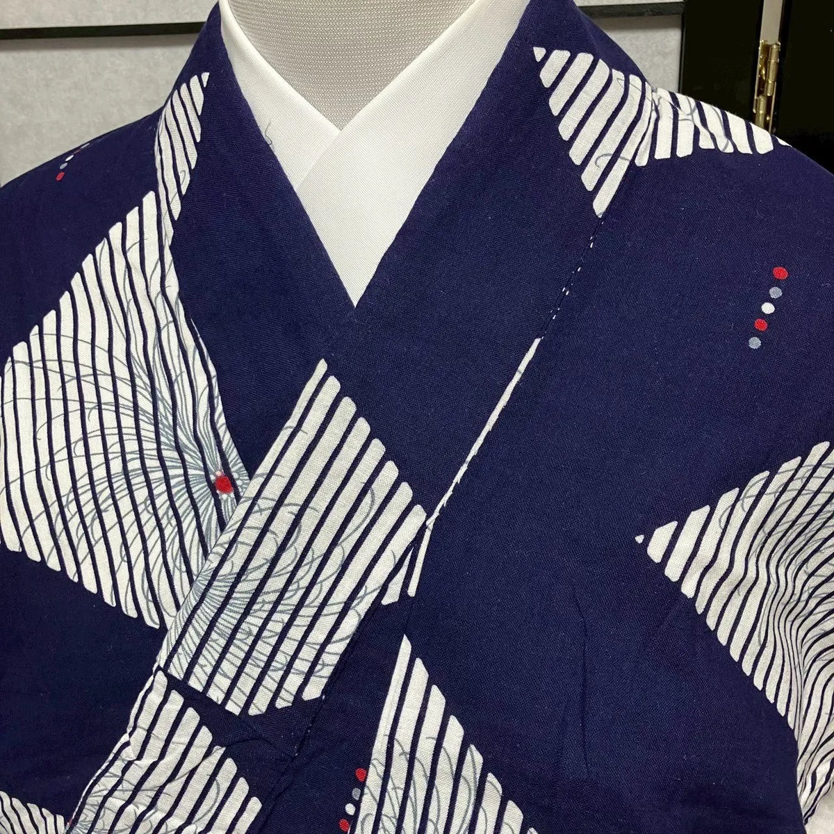 9075# Japanese Yukata Womens Vintage Fabric Cotton Robe Kimono Traditional