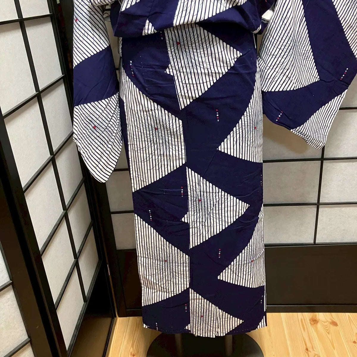 9075# Japanese Yukata Womens Vintage Fabric Cotton Robe Kimono Traditional
