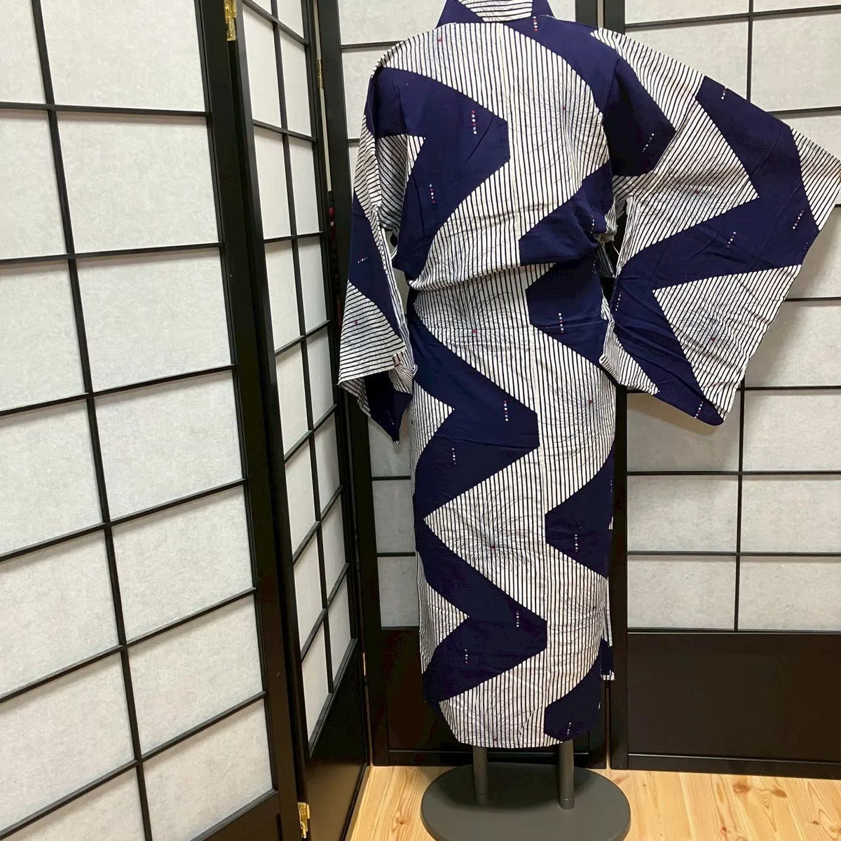 9075# Japanese Yukata Womens Vintage Fabric Cotton Robe Kimono Traditional