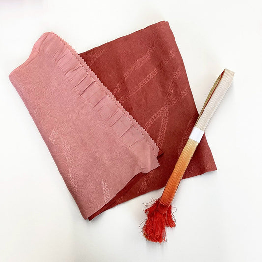 8543# Japanese Kimono Accessory Vintage Obiage and Obijime 2-piece Set Silk