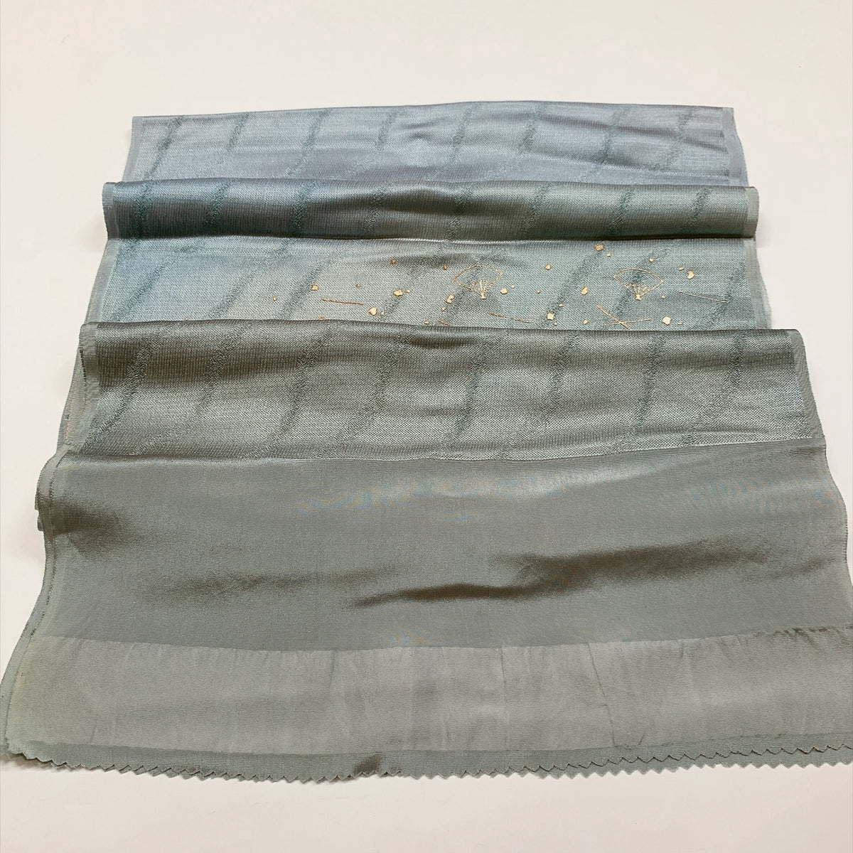 ［9858］帯締め 帯揚げ セット 扇流水文様 金彩 正絹 着物 帯絞め