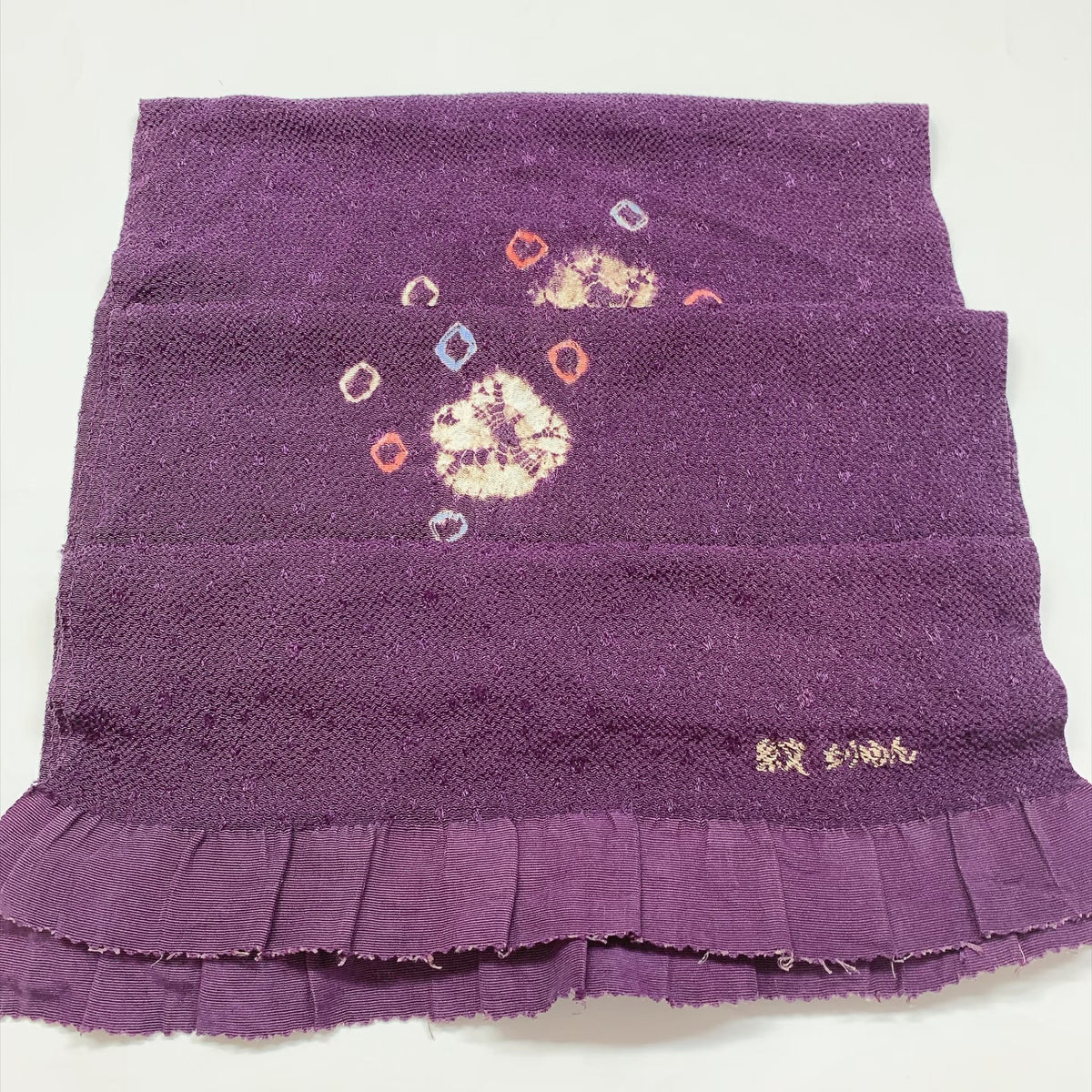 ［9899］帯締め 帯揚げ セット 草花散らし 縮緬 正絹 着物 帯絞め