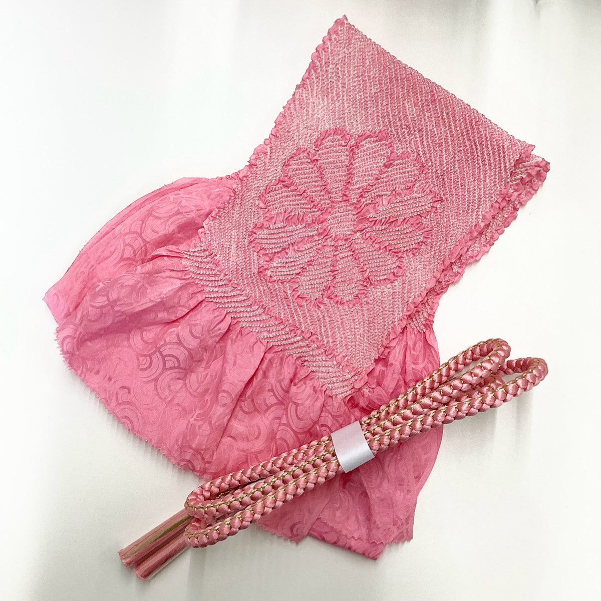 ［9739］帯締め 帯揚げ セット 草花文様 金糸 絞り 正絹 着物 帯絞め