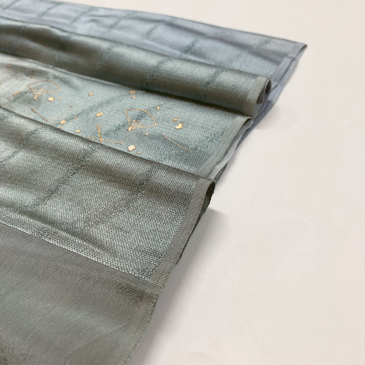 ［9858］帯締め 帯揚げ セット 扇流水文様 金彩 正絹 着物 帯絞め