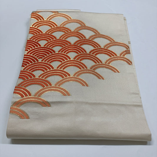 9418# Japanese Vintage Nagoya Obi Belt Kimono Fabric Silk Traditional Embroidery