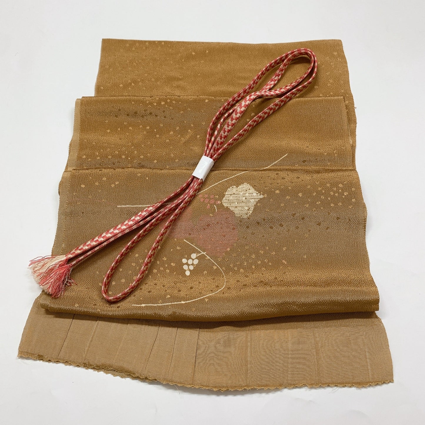 9019# Japanese Kimono Accessory Vintage Obiage and Obijime 2-piece Set Silk