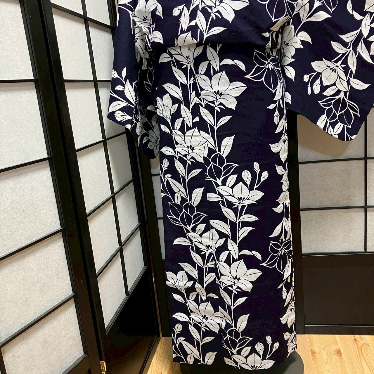 ［9170］浴衣 美品 枝花吉祥文様 ゆかた レディース 綿 リメイク