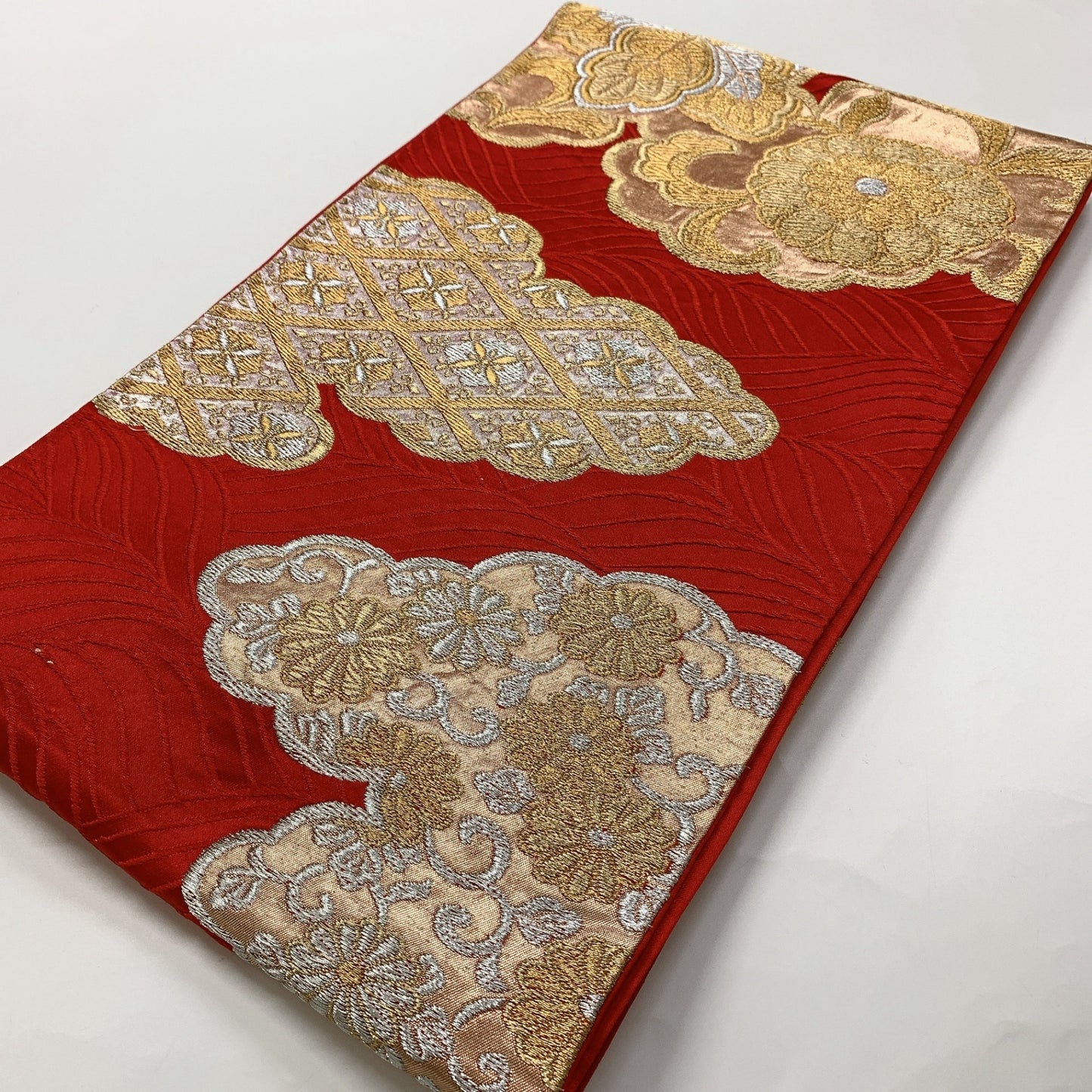 ［8973］袋帯 桐花雲取吉祥文様 立波 金銀糸 フォーマル 六通 正絹 着物