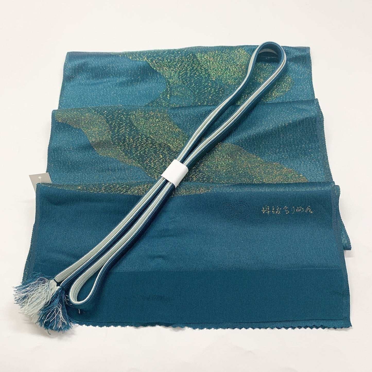 8709# Japanese Kimono Accessory Vintage Obiage and Obijime 2-piece Set Silk