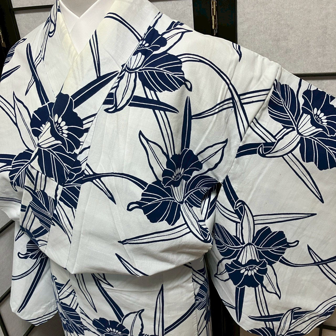 ［9106］浴衣 草花文様 ゆかた レディース 綿 リメイク