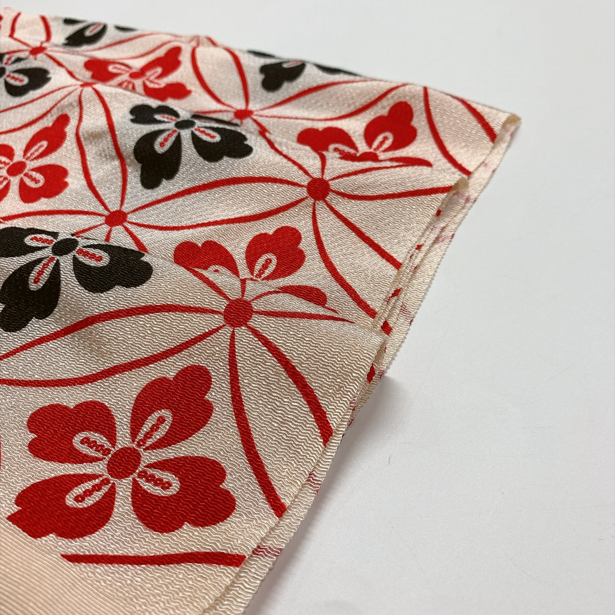 ［9851］帯締め 帯揚げ セット 花菱七宝文様 縮緬 正絹 着物 帯絞め