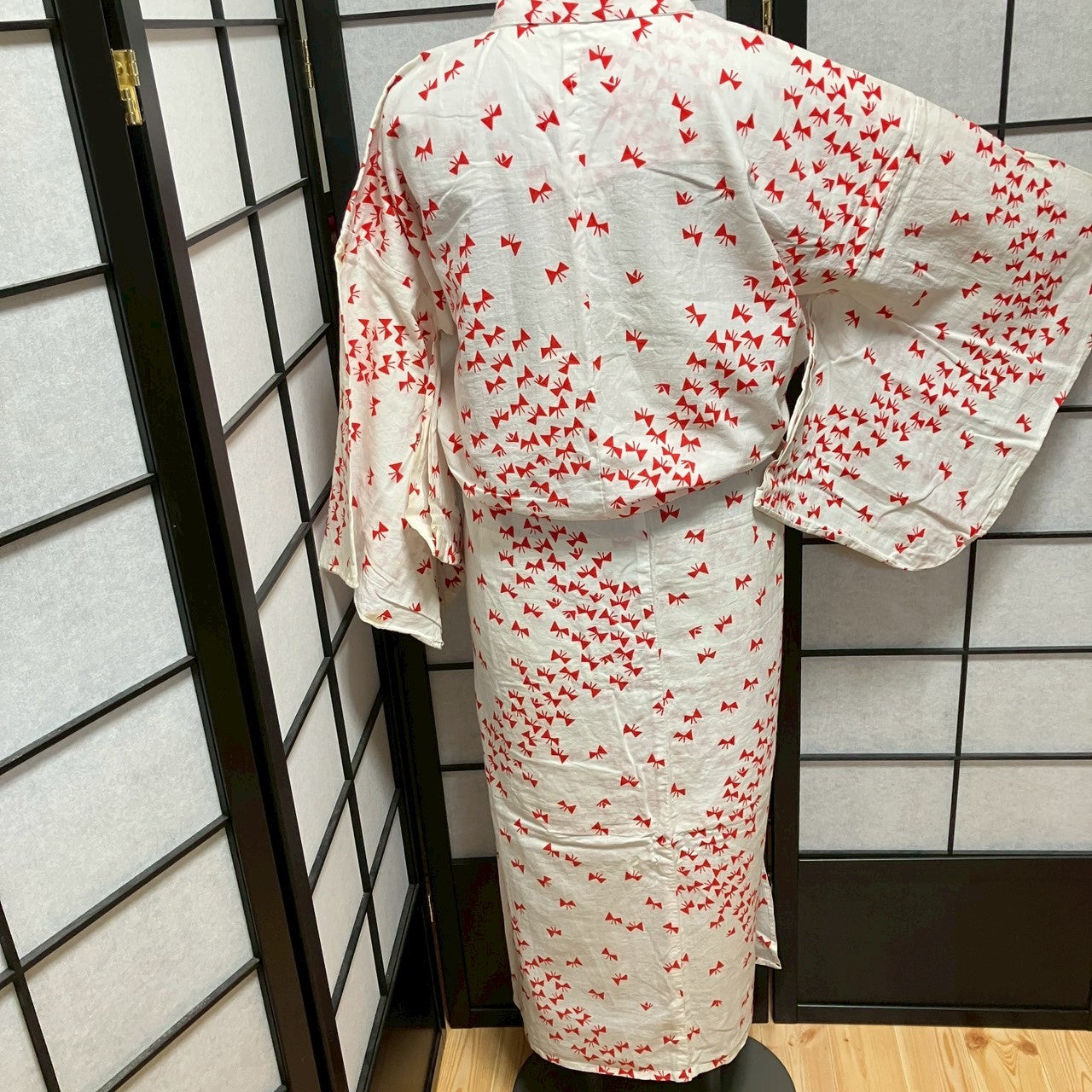 ［9093］浴衣 舞蝶文様 綿 レディース ゆかた リメイク