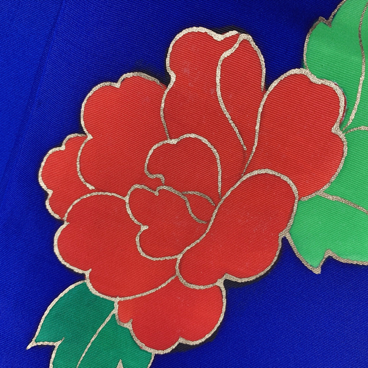 ［9401］名古屋帯 花松皮菱文様 お太鼓柄 金彩 九寸 正絹 着物