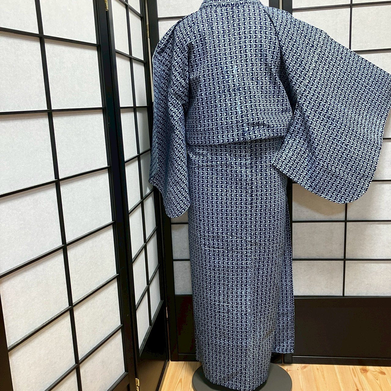 ［9108］浴衣 幾何学模様 ゆかた レディース 綿 リメイク