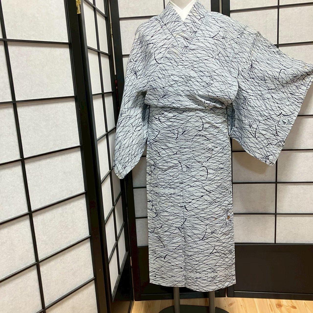 ［9080］浴衣 草木文様 ゆかた レディース リメイク 綿