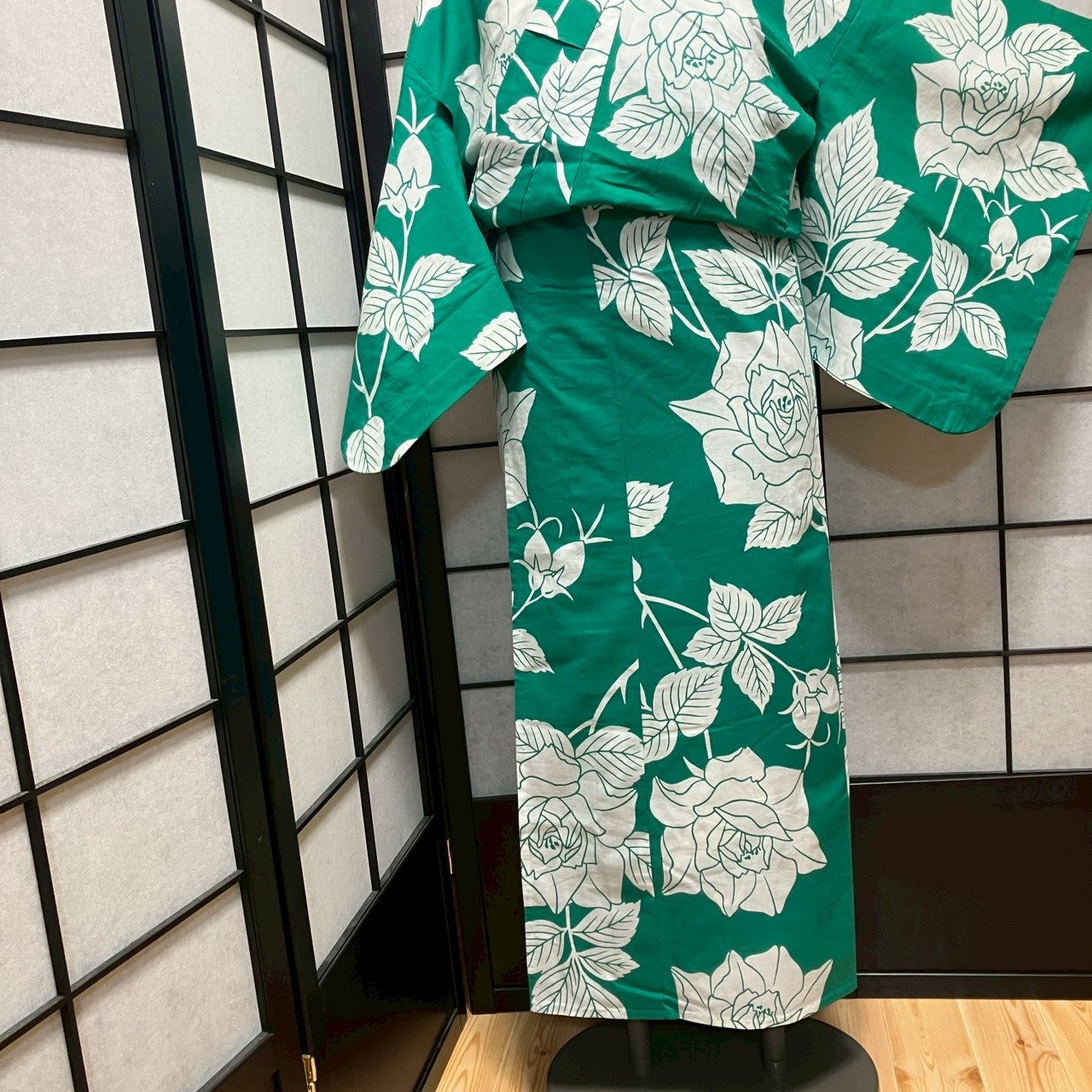 ［9449］浴衣 枝花文様 ゆかた レディース リメイク 綿