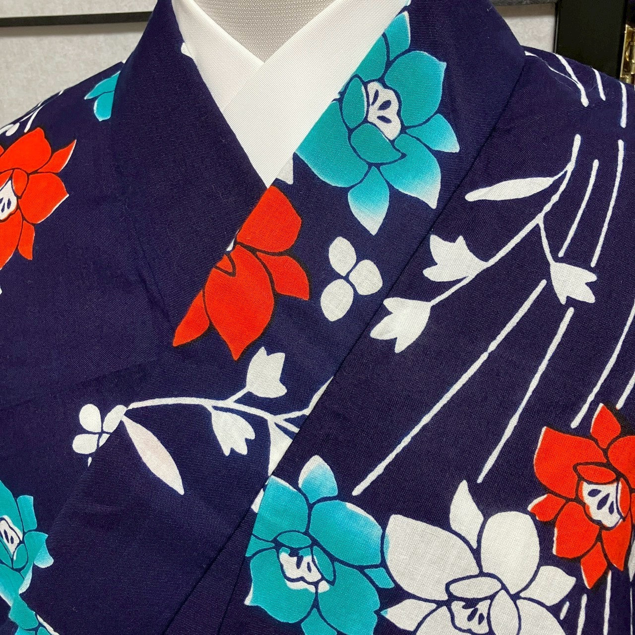 8770# Japanese Yukata Womens Vintage Fabric Cotton Robe Kimono Traditional