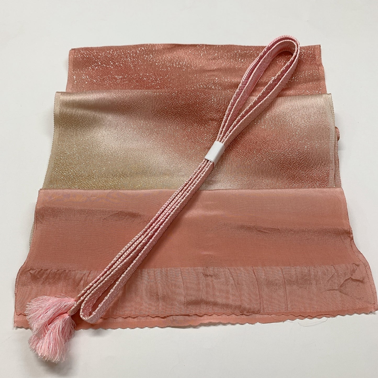 9032# Japanese Kimono Accessory Vintage Obiage and Obijime 2-piece Set Silk