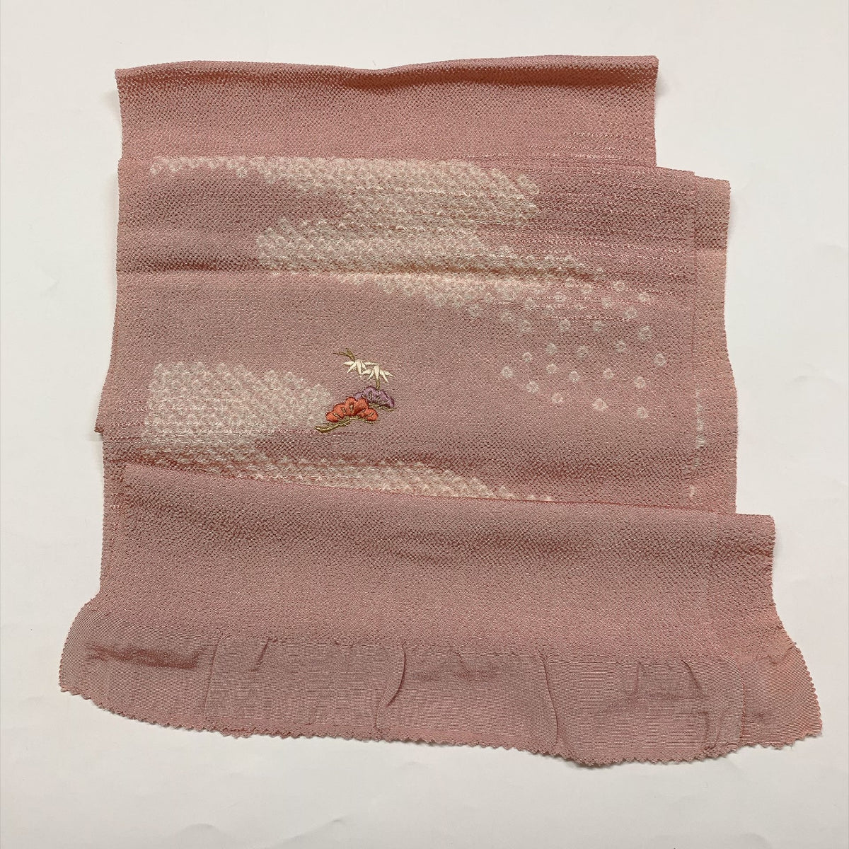 ［9886］帯締め 帯揚げ セット 丹後ちりめん 草花霞文様 絞り 金糸 縮緬 正絹 着物 帯絞め