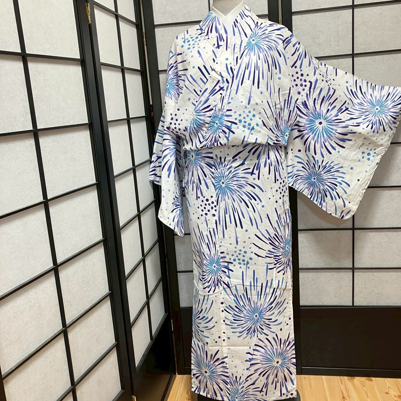 ［9139］浴衣 山本彩 花火模様 ゆかた レディース リメイク 綿