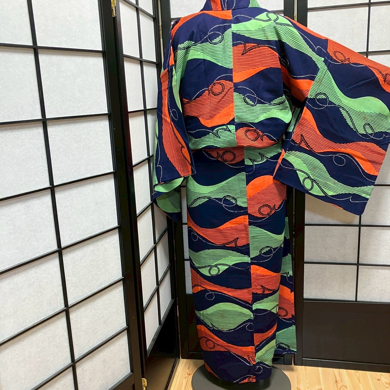 ［9467］浴衣 飾り紐文 ゆかた レディース 綿 リメイク