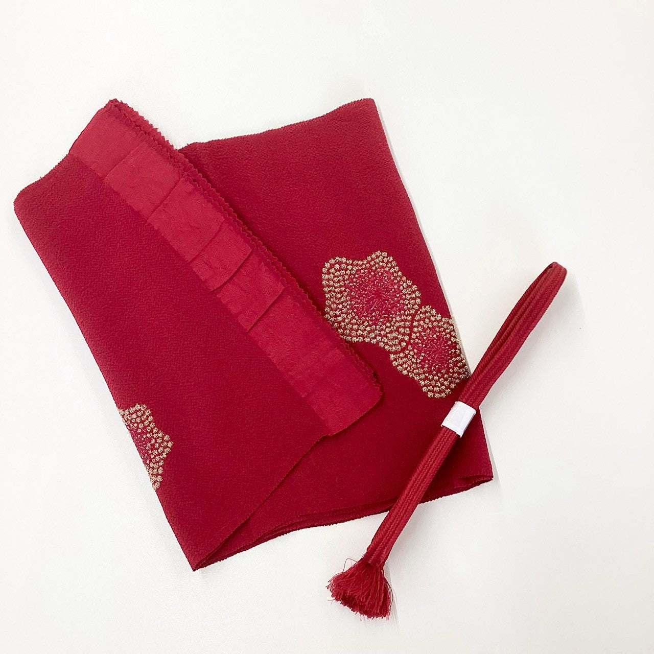 8222# Japanese Kimono Accessory Vintage Obiage and Obijime 2-piece Set Silk