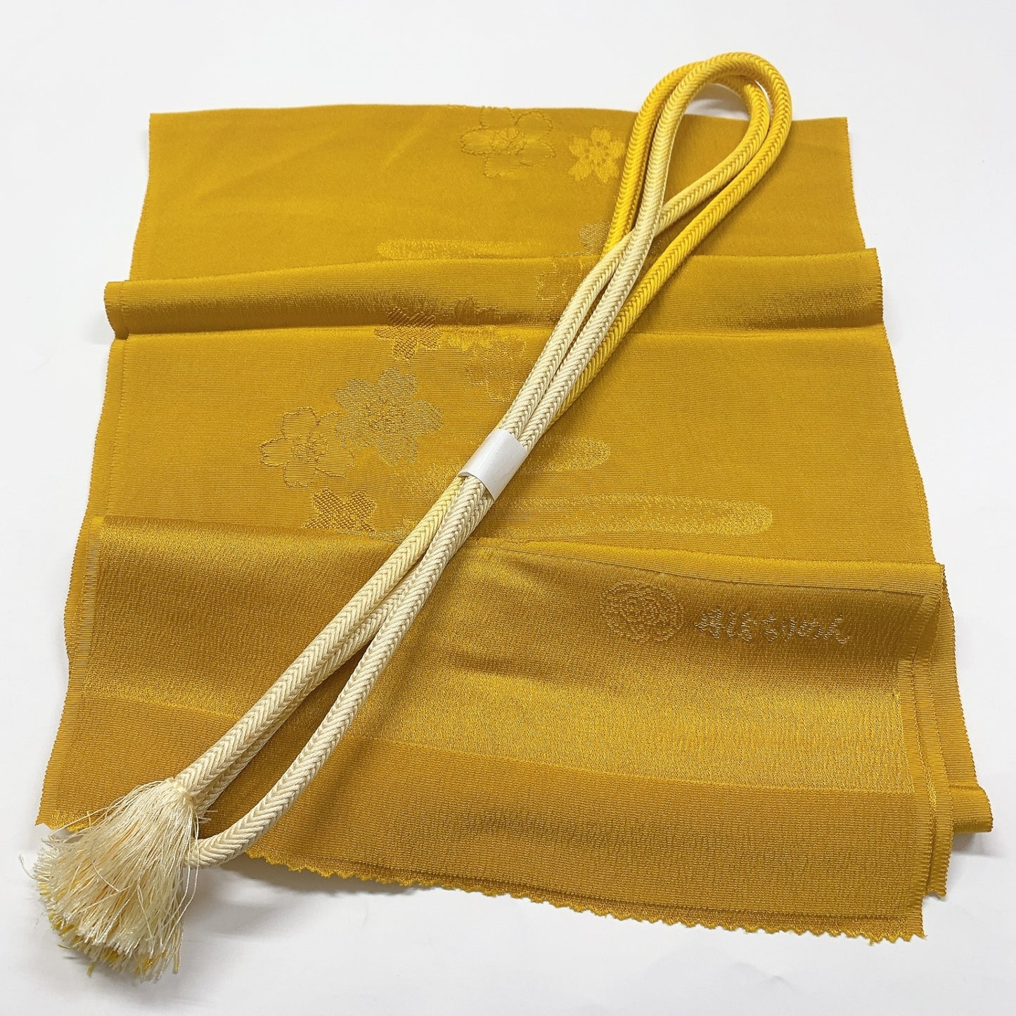8708# Japanese Kimono Accessory Vintage Obiage and Obijime 2-piece Set Silk