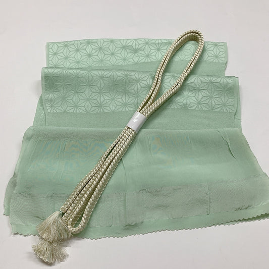 9046# Japanese Kimono Accessory Vintage Obiage and Obijime 2-piece Set Silk
