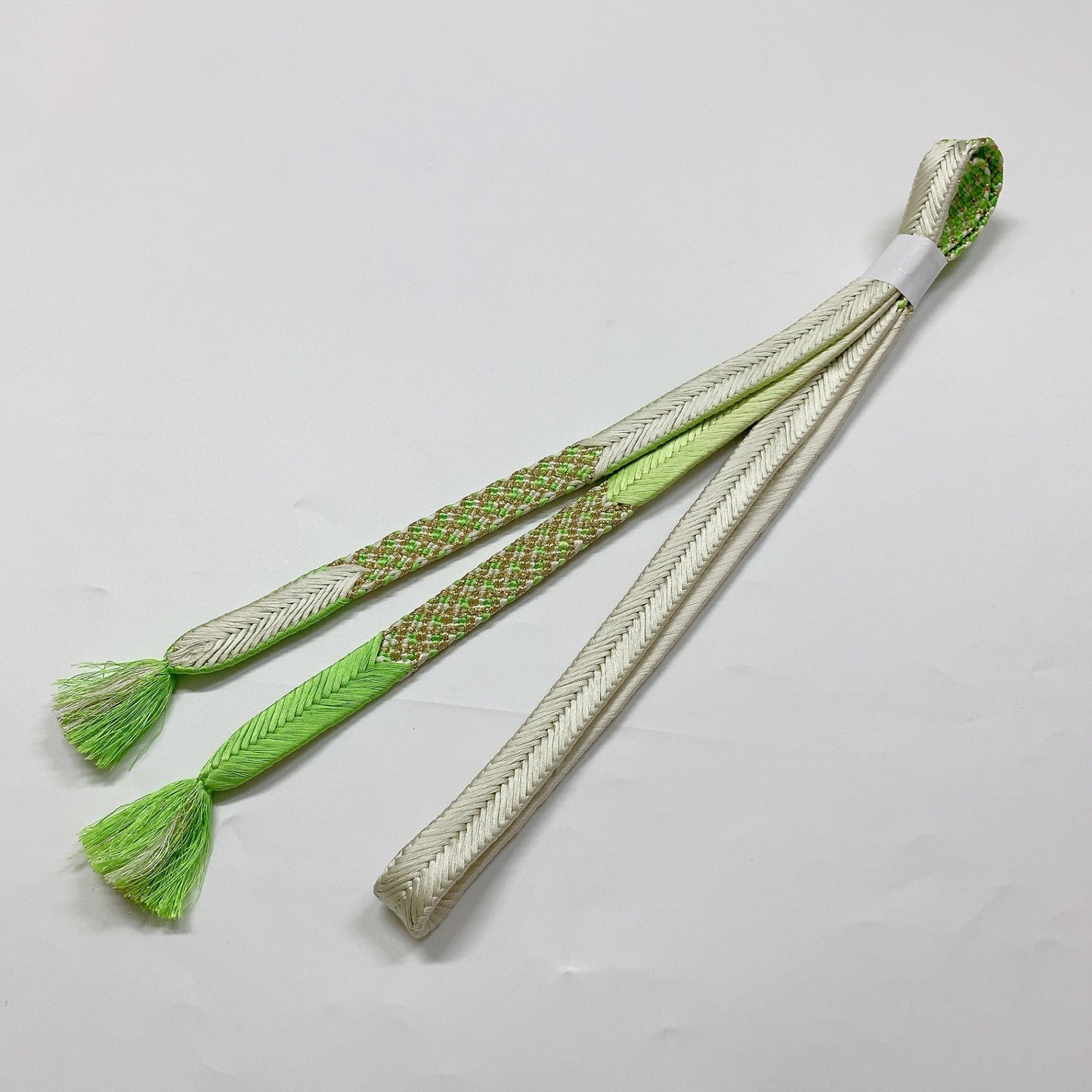 ［8413］帯締め 帯揚げ セット 草花流水文様 金彩 正絹 着物 帯絞め