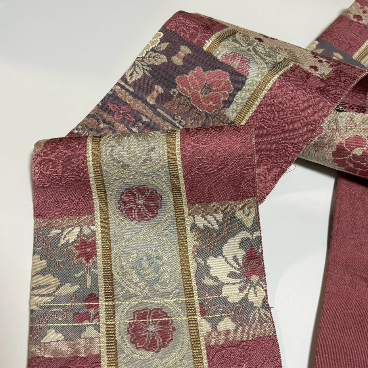 ［9583］半幅帯 花唐草吉祥文様 半巾帯 浴衣 着物 レディース 袴