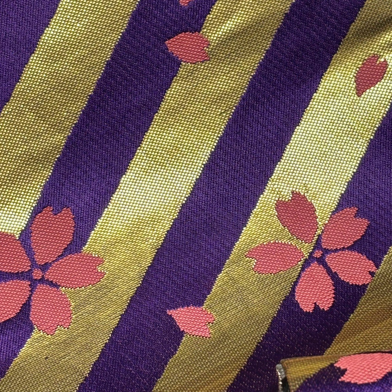 ［9629］半幅帯 舞桜市松模様 リバーシブル 金銀糸 半巾帯 浴衣 着物 レディース 袴