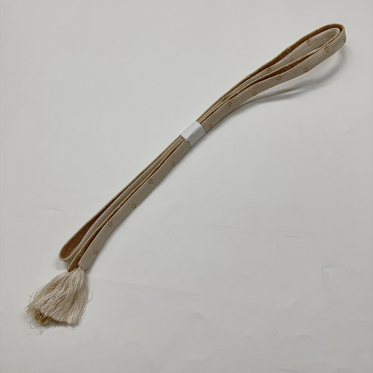 ［9295］帯締め 帯揚げ セット 霞文様 金糸 白 正絹 着物 帯絞め