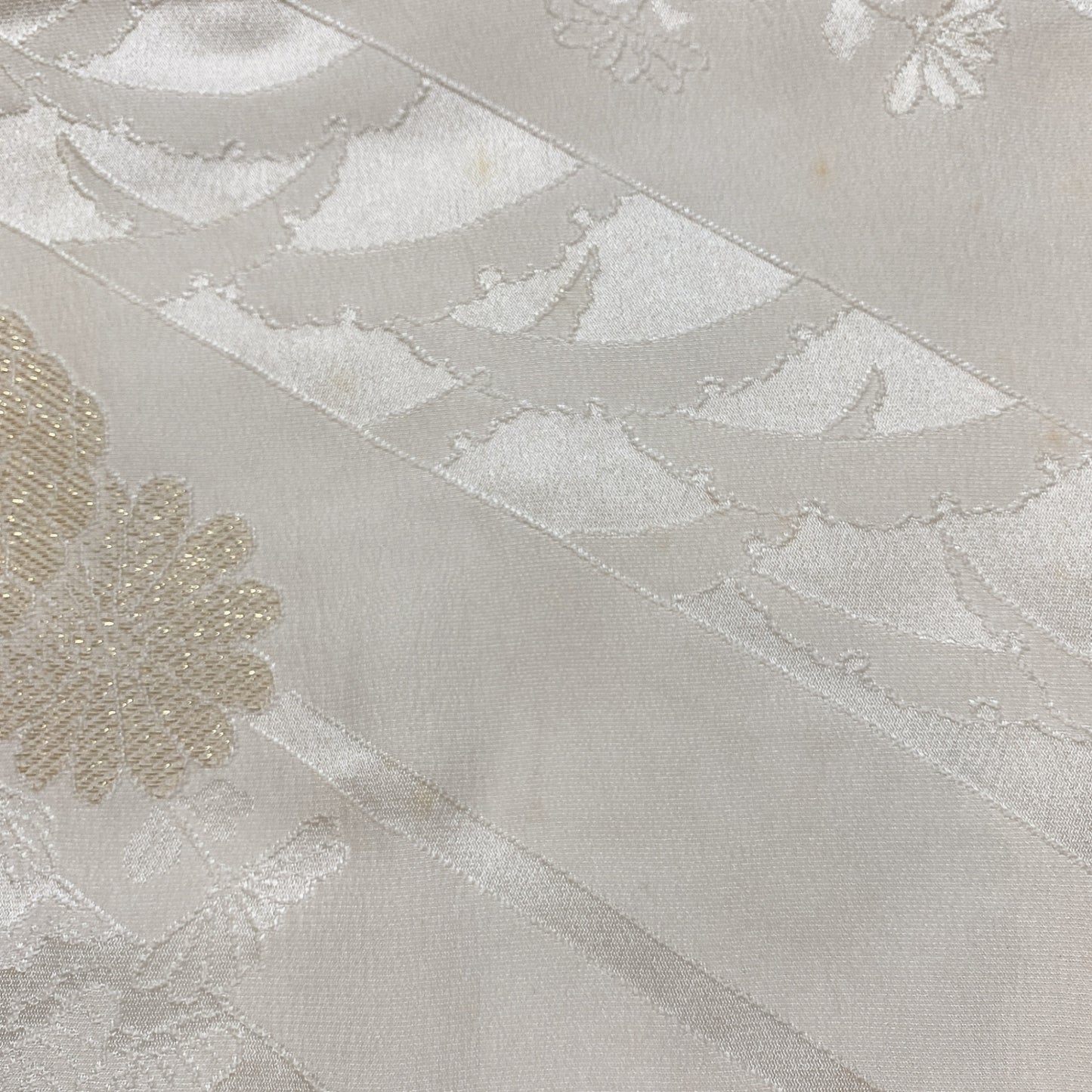 ［8602］帯締め 帯揚げ セット 露芝花文様 金糸 金銀糸 正絹 着物 帯絞め