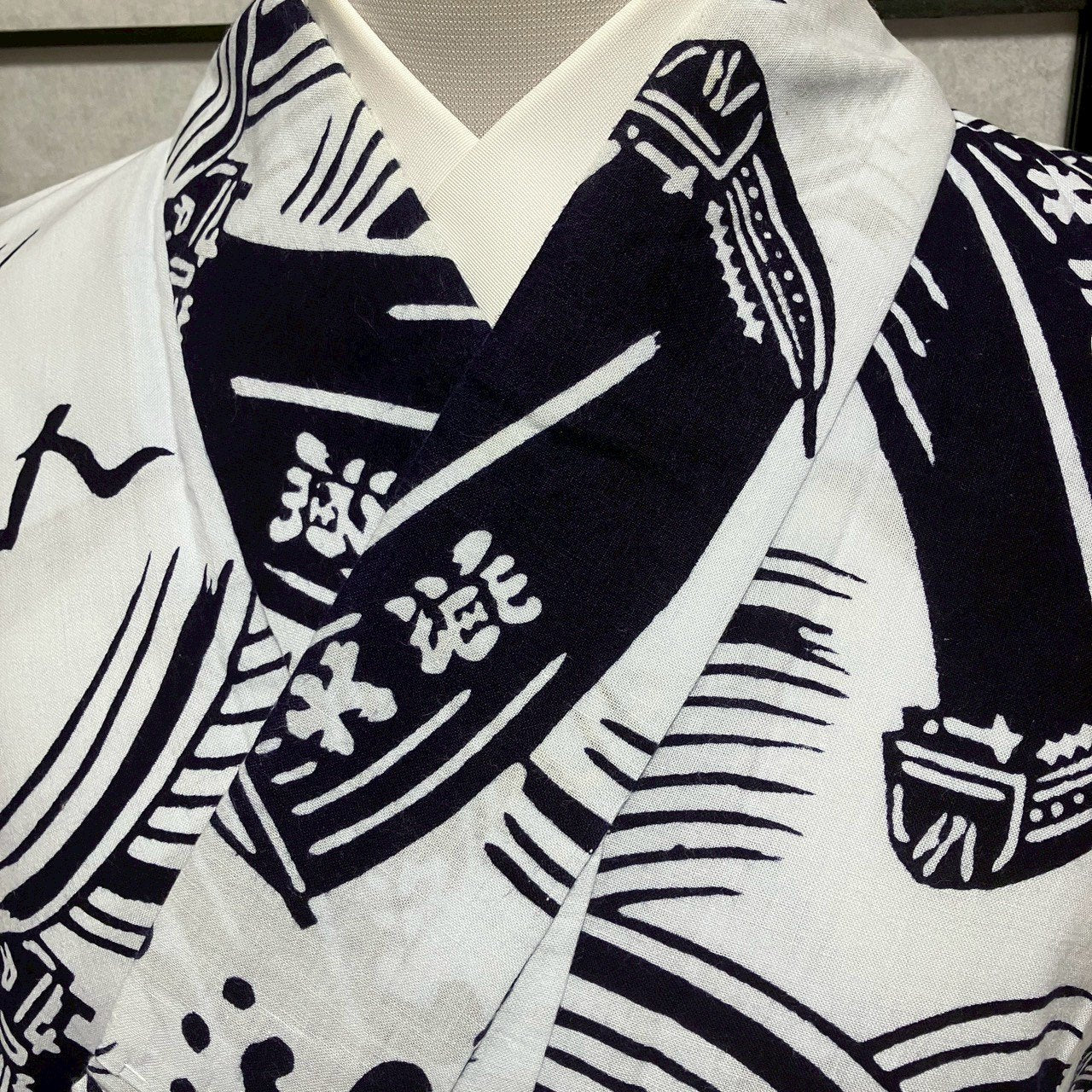 8763# Japanese Yukata Womens Vintage Fabric Cotton Robe Kimono Traditional