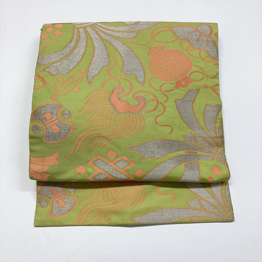 9357# Japanese Vintage Nagoya Obi Belt Kimono Fabric Silk Traditional Embroidery